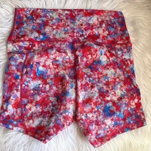 Fleo Women's Red and Blue Athletic Shorts